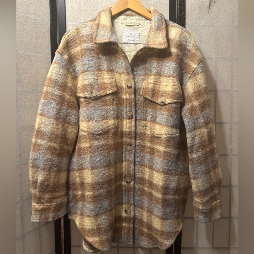 WILFRED FREE The Ganna Wool Plaid Shirt Jacket Shacket
